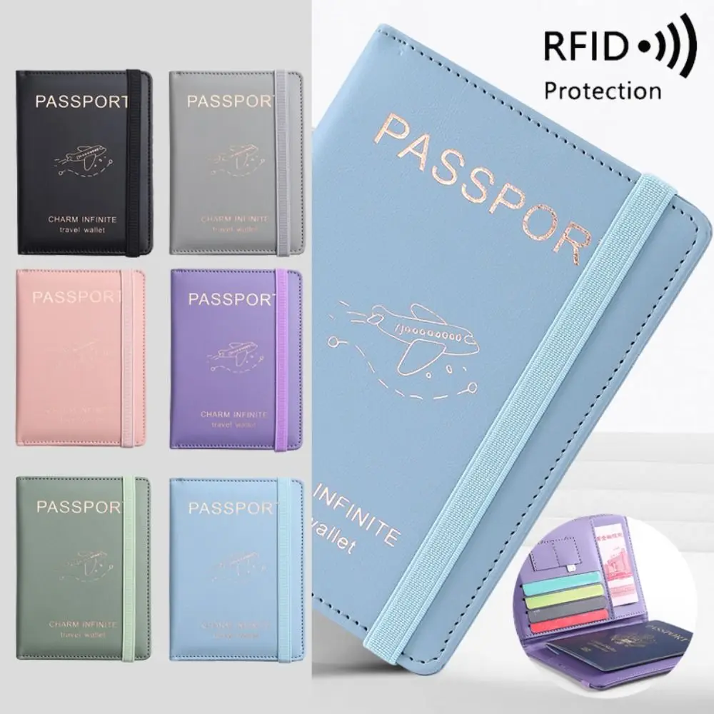 다기능 PU RFID 여권 보호대 커버, 신용 ID 카드 지갑, 방수 문서 패키지, 여권 거치대