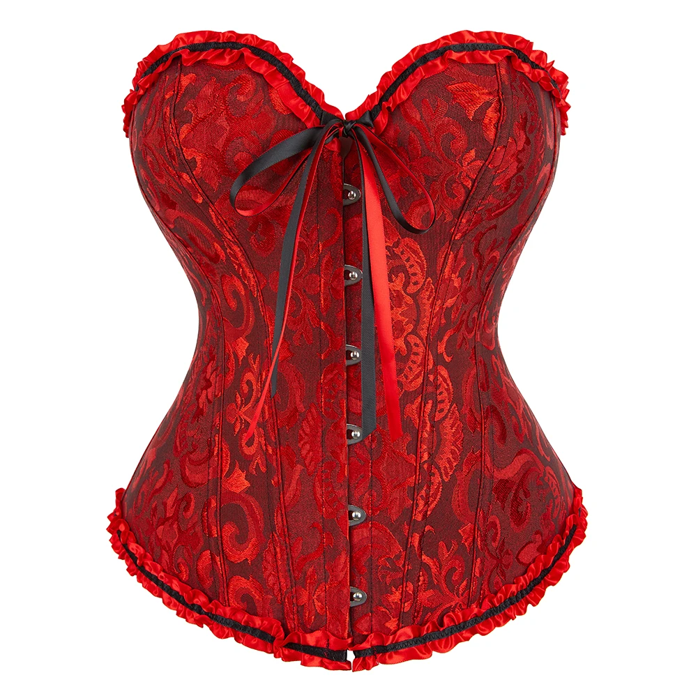 Waist corset Corset bustier top Lace corset Lace lingerie set Green Apricot Red Pink Steampunk Korset Women Lingeries Dance Wearing Costumes Floral Lace Boned Corsets And Bustiers #810