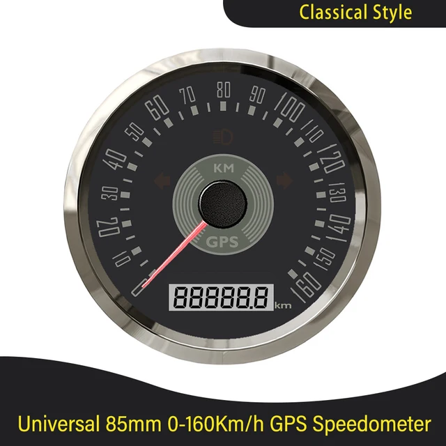 Speedometer Classic 0160 KPH 0100 MPH Black Dial Face Speedo Miles