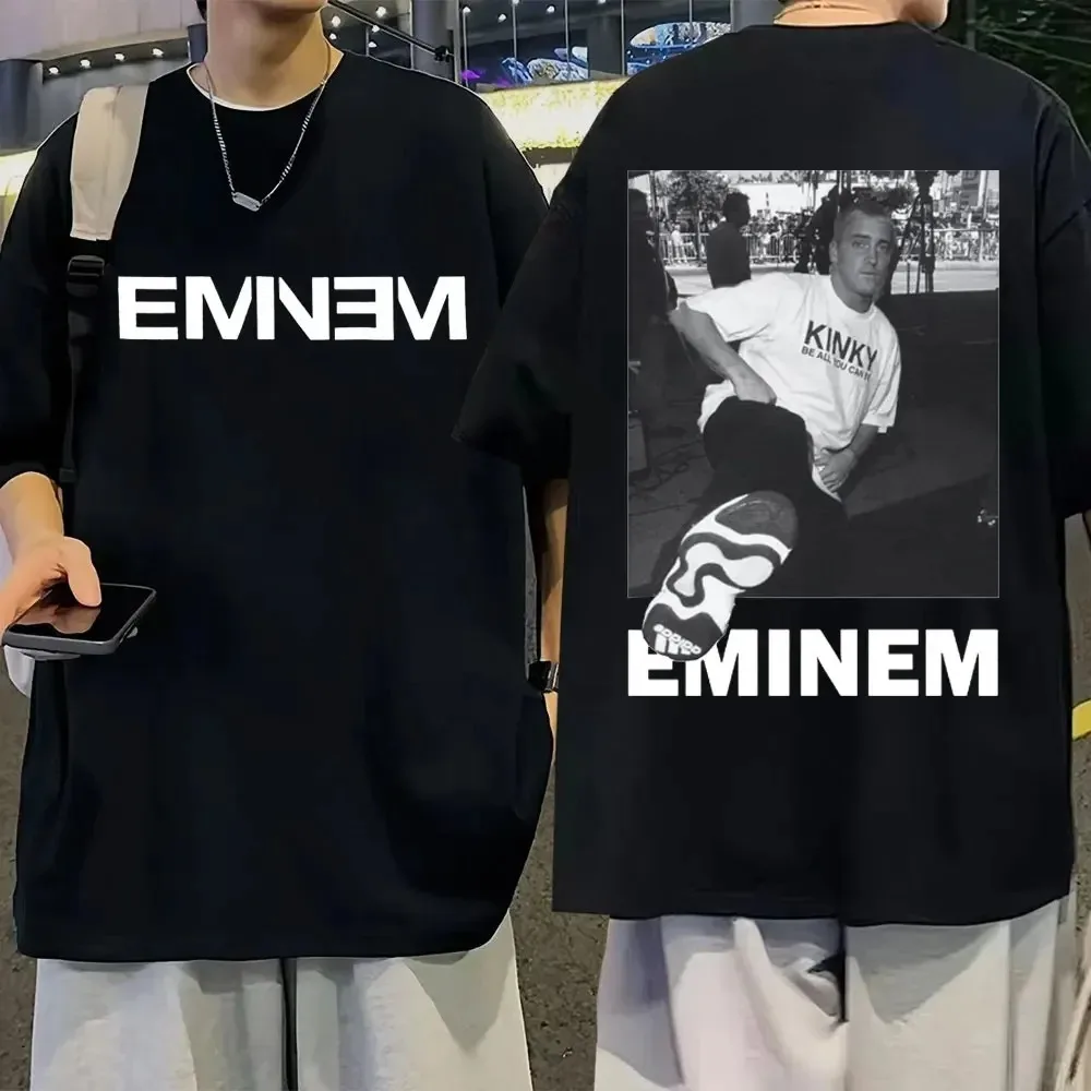 

Rapper Eminem Music Album T Shirt World Tour Gift for Fan Graphic T-shirt Men Women Vintage Oversized classic Tshirts Streetwear