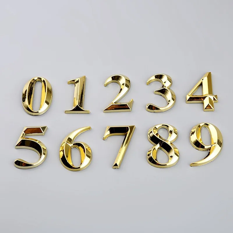 1pc Gate Digits 0 to 9 Plastic Number Tag Numeral Door Plaque House Drawer Sign Plating Hotel Home Sticker Address Door Label For House Number Signs Door Signs House Numbers House Wall Plaques Number Plate