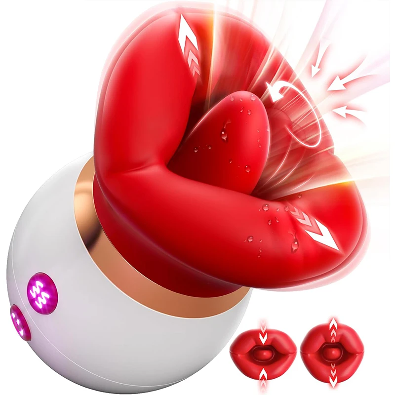 360 ° Rotierende Zunge Lecken Saugen Vibration 3 In 1 Nippel G-punkt Klitoris Stimulation Massage Vibrator Weibliche Erwachsene Sex Spielzeug 1
