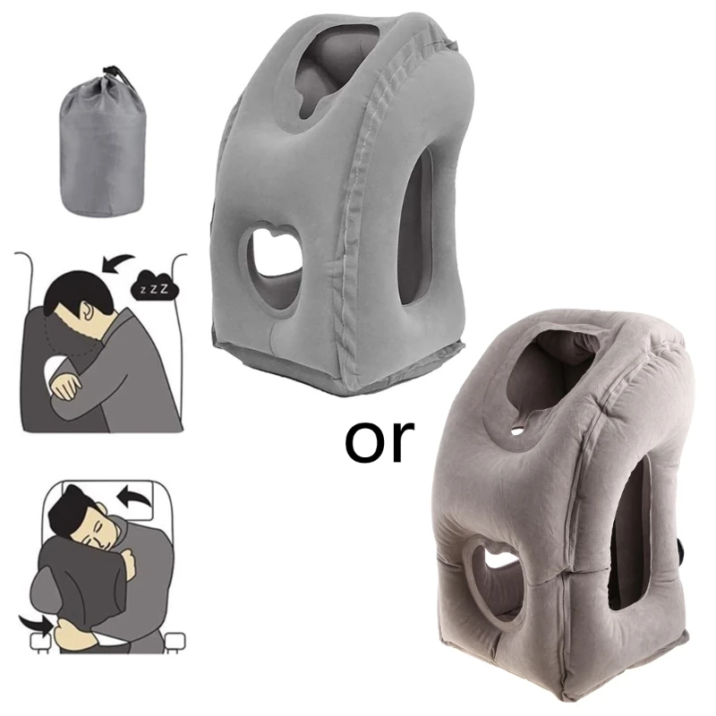 

Inflatable Travel Pillow Neck Pillow Comfortably Supports for Head Chin for Train Car Office Napping Portable B