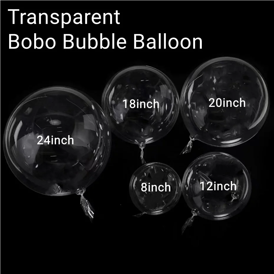 10 pcs Pre Stretched Bobo Balloon Clear 13 18 20 24 Inch Transparent Bubble  Ballon LED Light Wedding Birthday Party Decorations - AliExpress