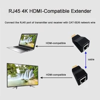 Mini Video Extender HDMI-compatible to RJ45 4K HDTV 1.4 Up to 30M Extension to RJ45 Over Cat 5E/6 Network LAN Ethernet Adapter - Image 4