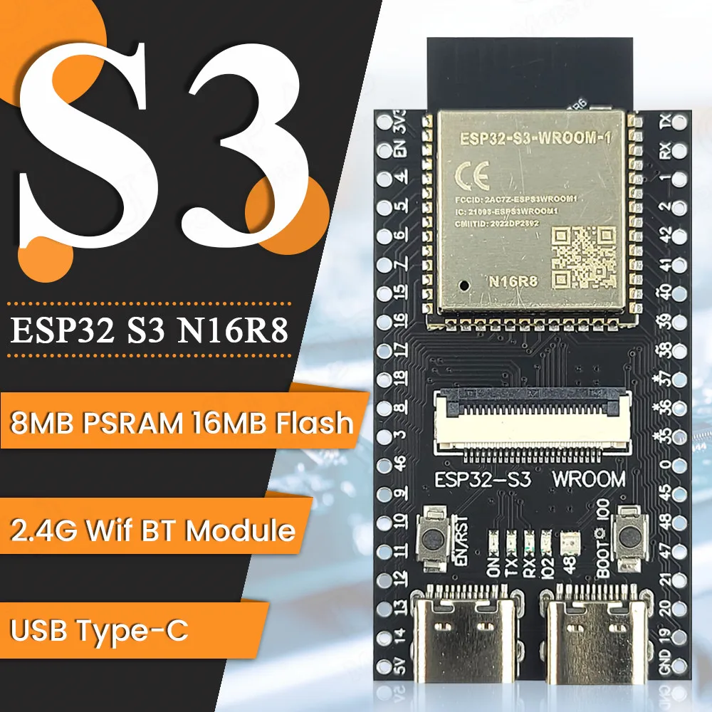 ESP32-S3 WROOM N16R8 макетная плата 2,4G Wifi BT модуль камеры ESP32 S3 N16R8 CAM OV2640 OV5640 8 Мб PSRAM 16 Мб FLASH