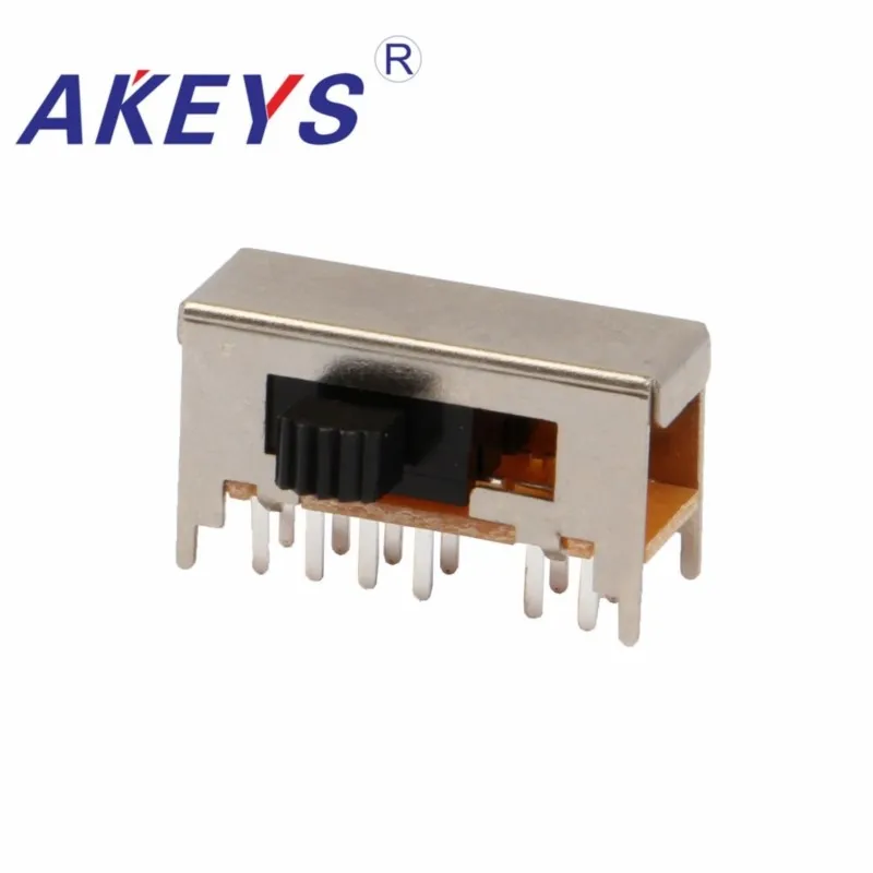 

10PCS SK-25F01 2P5T-G5 Double pole five throw slide switch side insert 12 pin with 2 fixed pin