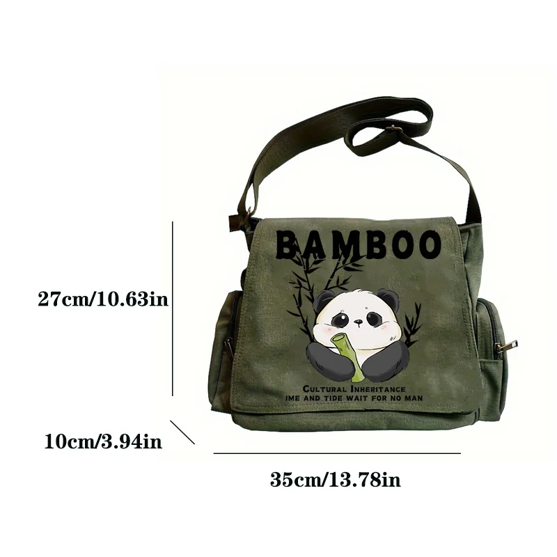 New Women's Crossbody Bag Chinese Style Panda Bamboo Women's Shoulder Bag Large Capacity Fashion Retro Printing Crossbody Bag