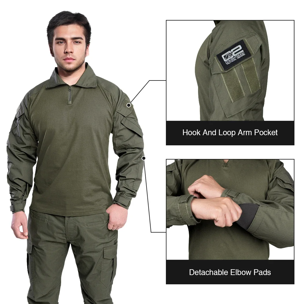 IDOGEAR 迷彩 スポーツシャツ XXL 肘パッド付き Amazon.co.jp: idogearメンズg3 Assault Combat Uniform Set