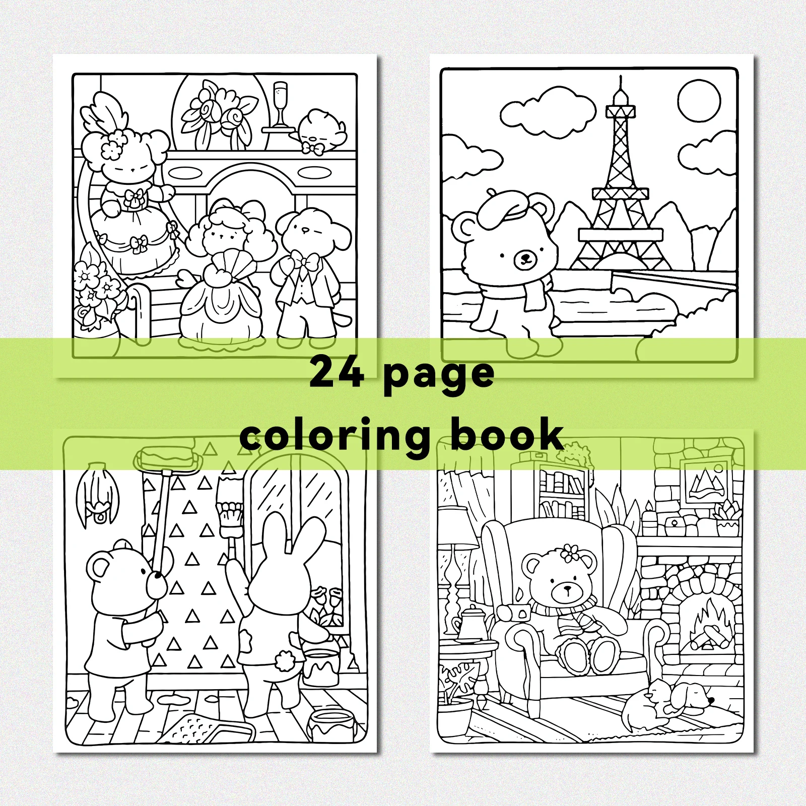 Coloring Book For Adults And Teens Halloween Theme Featuring Adorable Creepy Creatures In Cozy Moments Relaxation Graffiti Gift 6
