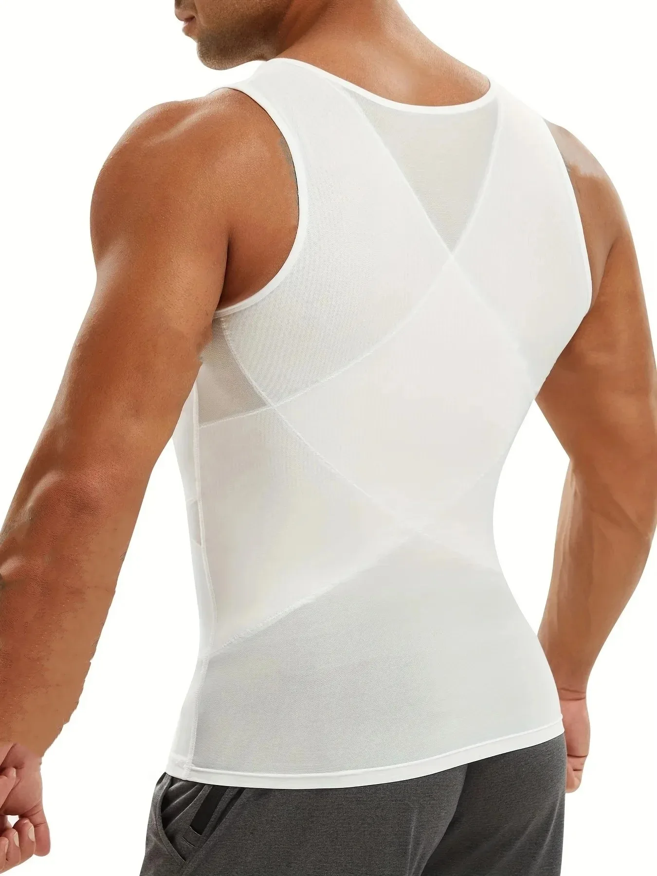Slimming Vest Men's Breathable Compression Tummy Control Undershirt Slimming Body Shaper Sleeveless Tank Top Shaping Spring/Summer Sweatshirt