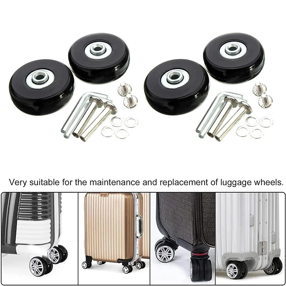 

4 Pcs Luggage Wheels Luggage Suitcase Replace Wheel Roller Skate Repair Luggage High Quality Luggage Parts Replacement Wheels