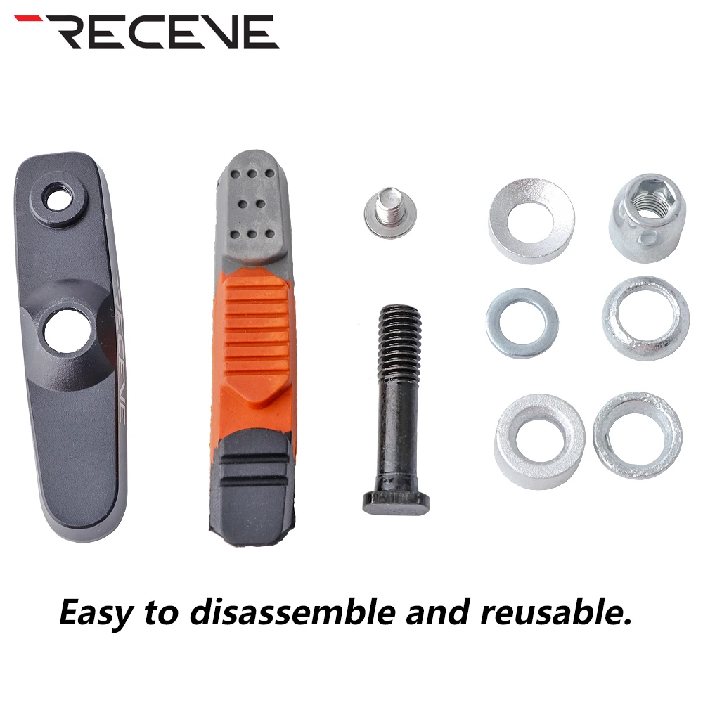 RECEVE Folding Bike Brake Pads Bicycle Rim V Brake Pads BMX Rubber Block Braking V-Brake Holder Shoes For Brompton Cycling