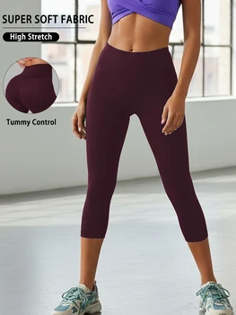 High Waisted Yoga Pants for Women Capri Pants Super Soft No See Through Workout Running Home Lounge Leggings 1