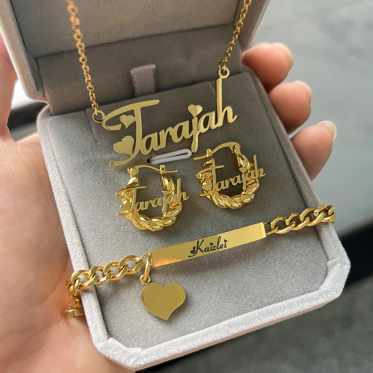 Customized Jewelry Sets Name Children's Set Personalized Letter