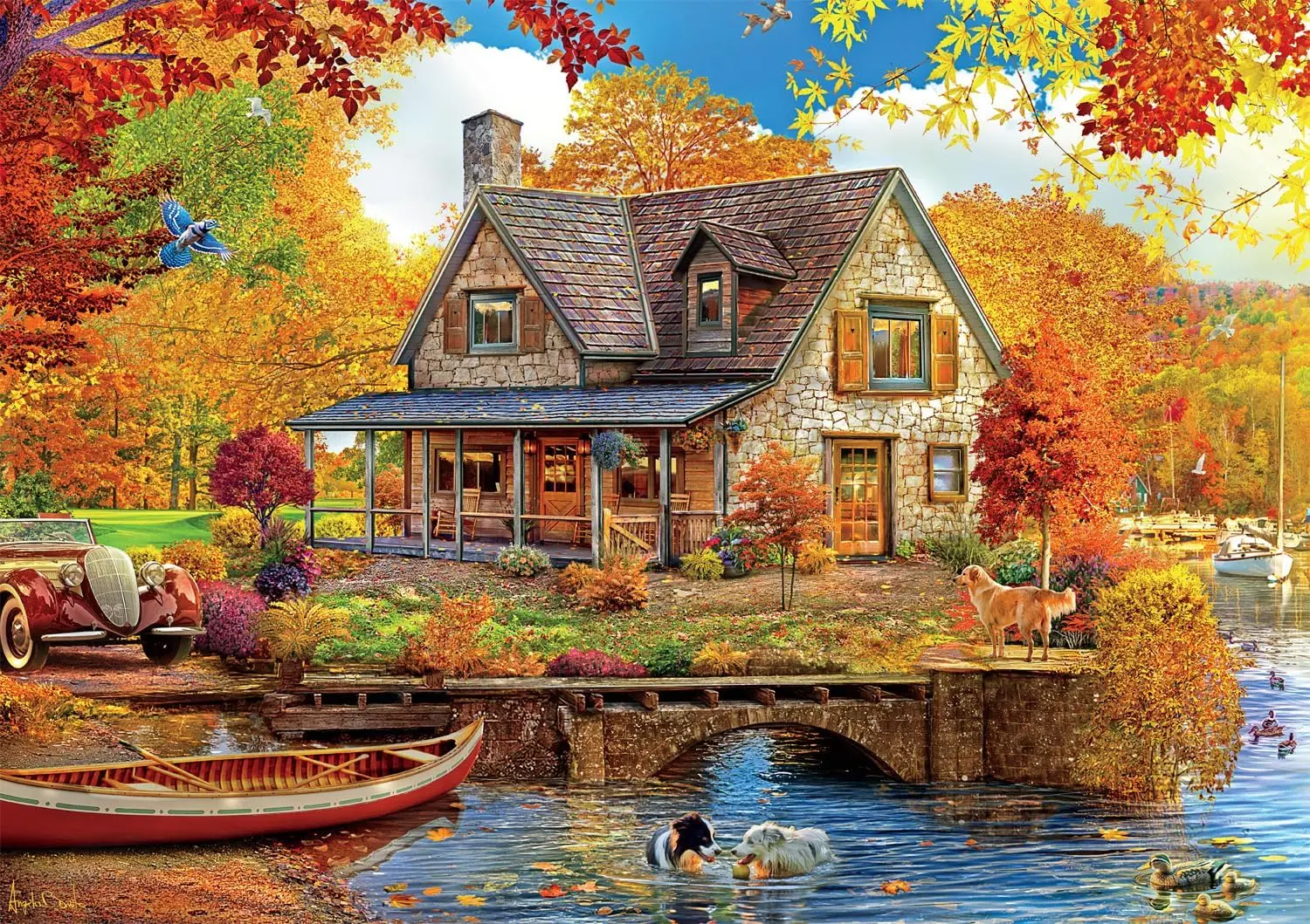 A Cabin in the Woods Jigsaw Jigsaw Puzzles Gameroom Bedroom Livingroom Challenging Family Activity Games 1000/500/300 Pieces