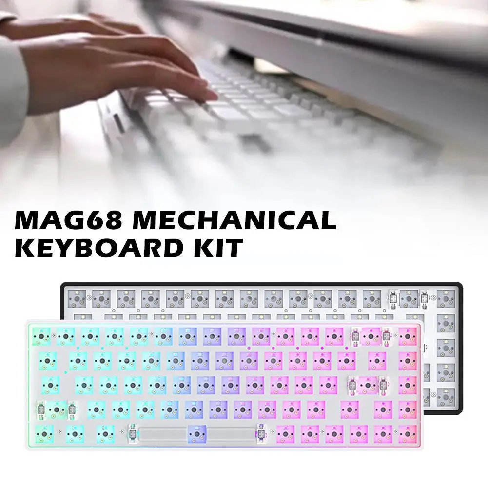 

MAG68 Mechanical Keyboard Gasket Kit Wired Mode Bluetooth-compatible Customized Driver Keyboard With Type-C Interface