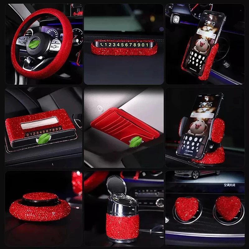 Couverture de rétroviseur de voiture brillante de luxe pour femmes, étui en  biscuits automatique, décoration de rétroviseurs arrière, accessoires Bling  - AliExpress