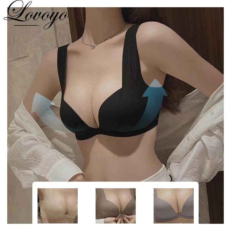 Japanese Style Cotton Bra Women's Underwear 2024 Fashion Push Up Comfort Brassiere Girls' Steel Ring Free Bra Female Lingerie