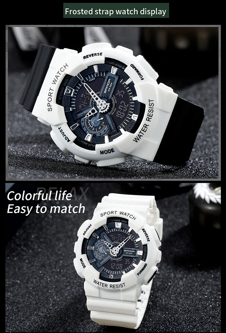 Sanda New Style Korea Edition Youth Night Light Electronic Movement Fashion Fashion Student Watch