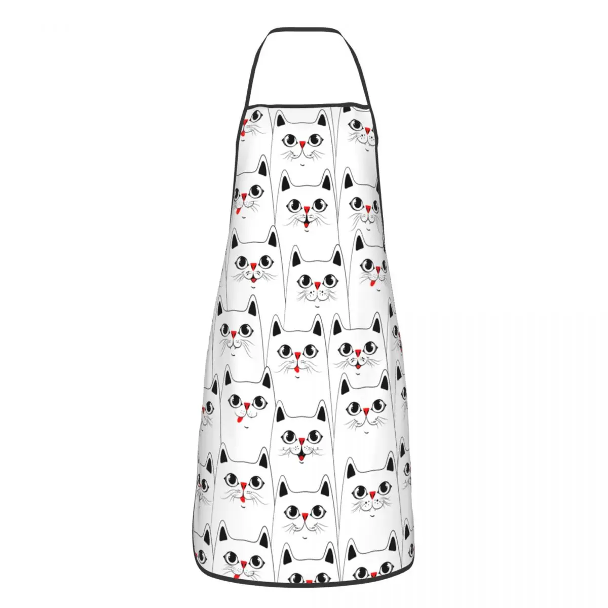 

Custom Bib Funny Cats Pattern Aprons Men Women Unisex Adult Chef Kitchen Cooking Cartoon Kitten Tablier Cuisine Painting