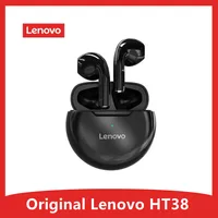 Lenovo LivePods HT38 TWS słuchawki Bluetooth Mini bezprzewodowe słuchawki douszne z mikrofonem dla iPhone Xiaomi Sport wodoodporne słuchawki 9D Stere