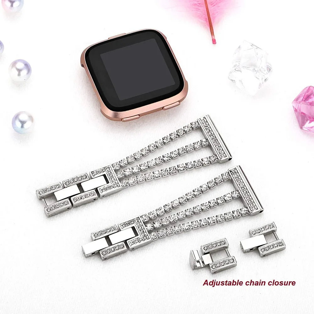 Elegant Metal Bling Bracelet for Slim Wristbands - Luxury Jewelry-Inspired Women's Strap