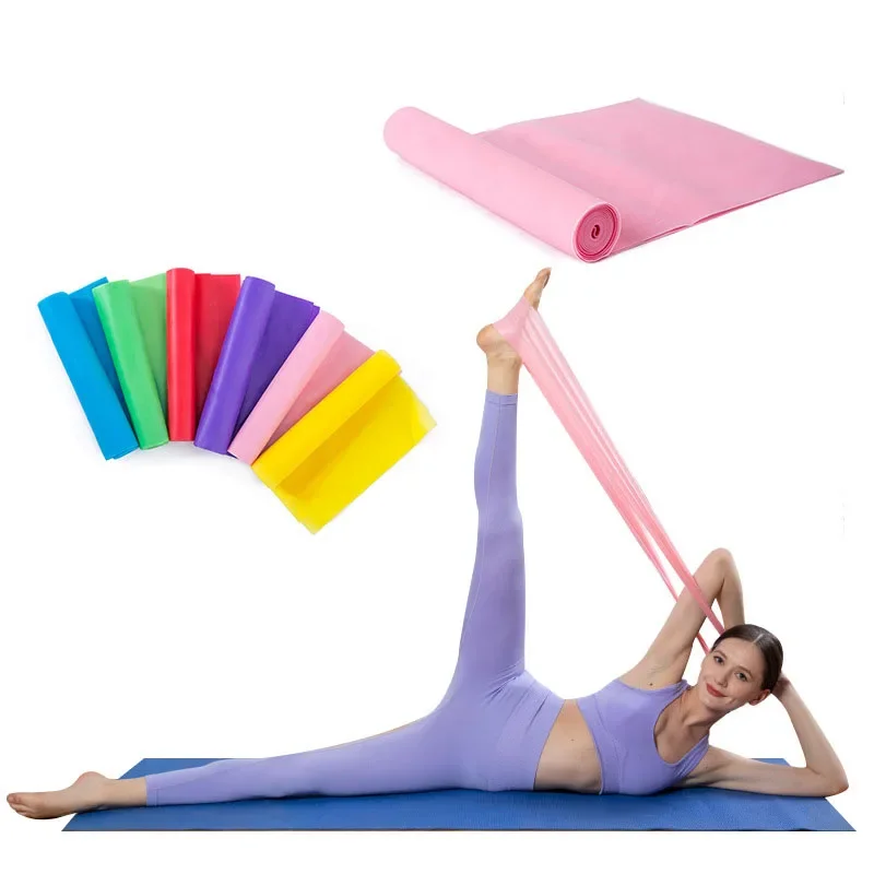 Resistance Band Exercise Fitness Band Training Elastic Natural Rubber Home Gym Sport Equipment Yoga Pilates Stretch 1.5m Pilates