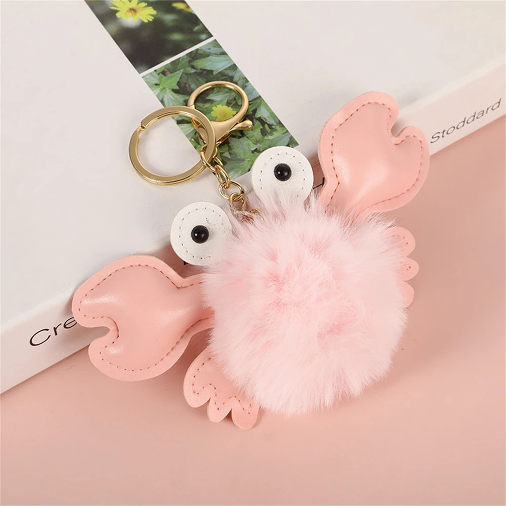 Kawaii Mini Plush Crab Keychain for Women Backpack Bag Ornaments Car Keys  Fashion Animal Fur Ball Keyring Accessories Gifts - AliExpress