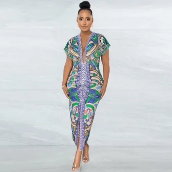 Adanna Premono Sleeve Long Dress