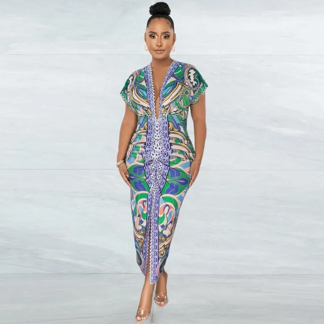 Adanna Premono Sleeve Long Dress