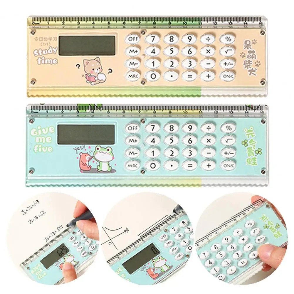 15cm Ruler Calculator Multifunctional Large Display Screen Stationery 8 Digits Handheld Calculator For School Office Accessories