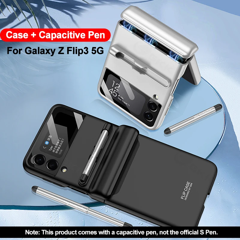 

GKK Оригинальный чехол с магнитными петлями для Samsung Galaxy Z Flip 3 5G, чехол с 360 полной защитой, жесткий чехол для Galaxy Z Flip3 с ручкой