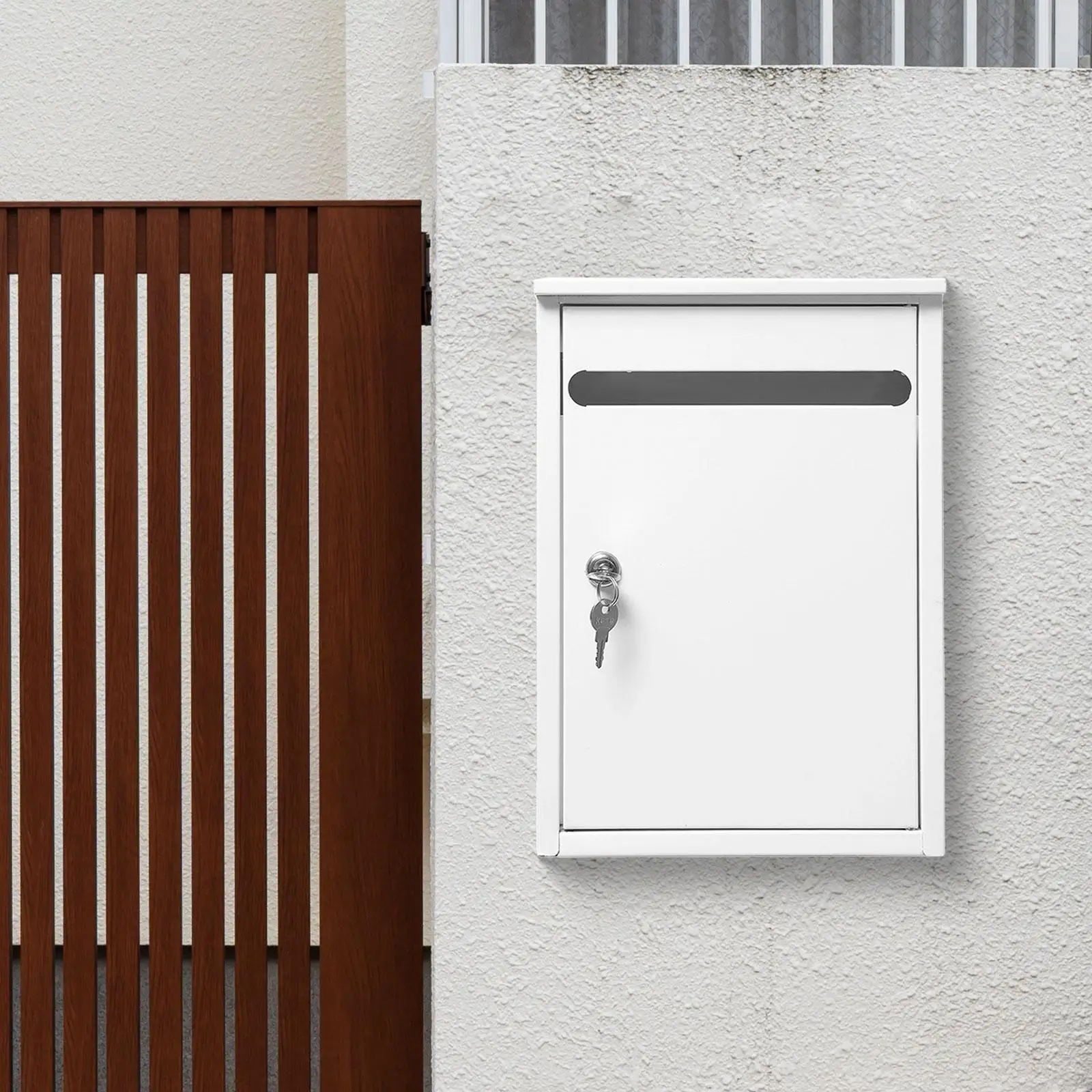 Wall Mount Mailbox Outside Reporting Box Entryway Gate Anti Ruse Commercial Rural Apartment Building Heavy Duty Metal Post Box