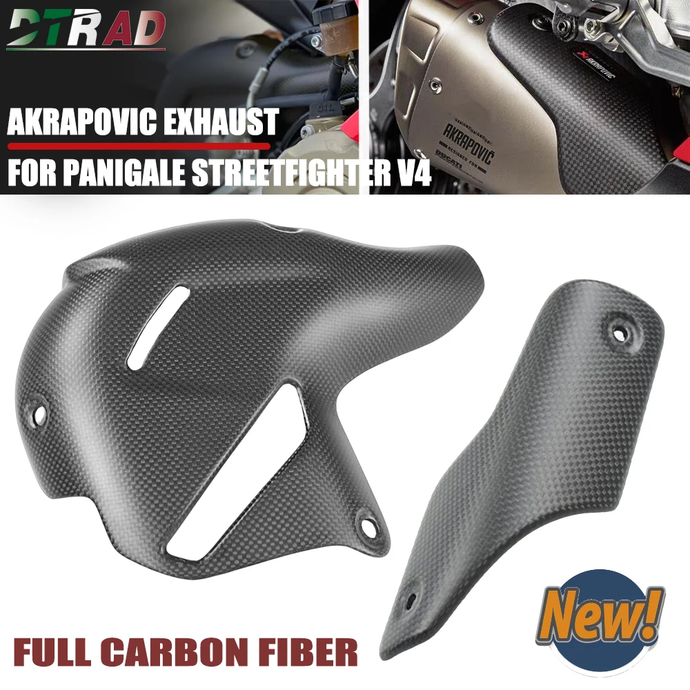 (Akrapovic Scarico Speciale) Per Ducati Panigale V4 V4S V4R Streetfighter V4/S Copertura Di Scarico In Fibra Di Carbonio Protezione Scudo Termico