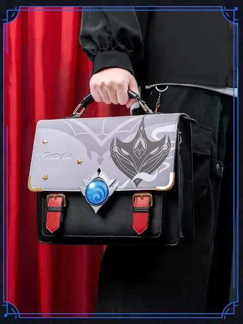 Anime Game Genshin Impact Wanderer Cosplay PU Backpack Tartaglia