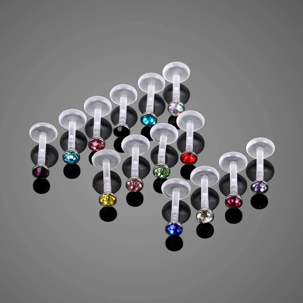 Labret Lip Rings Bioflex Labret Tragus Helix Cartilage Earring Stud Medusa Monroe Piercing 10pcs