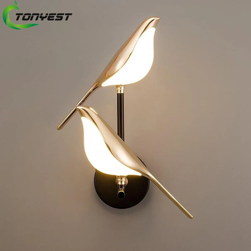 Magpie bird wall lights bedside wall lamp wall sconce light modern wall