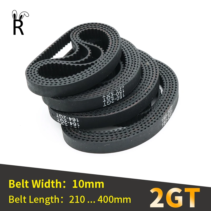 2GT Timing Belt Width 10mm Rubber Closed Loop Length 210 218 220 232
