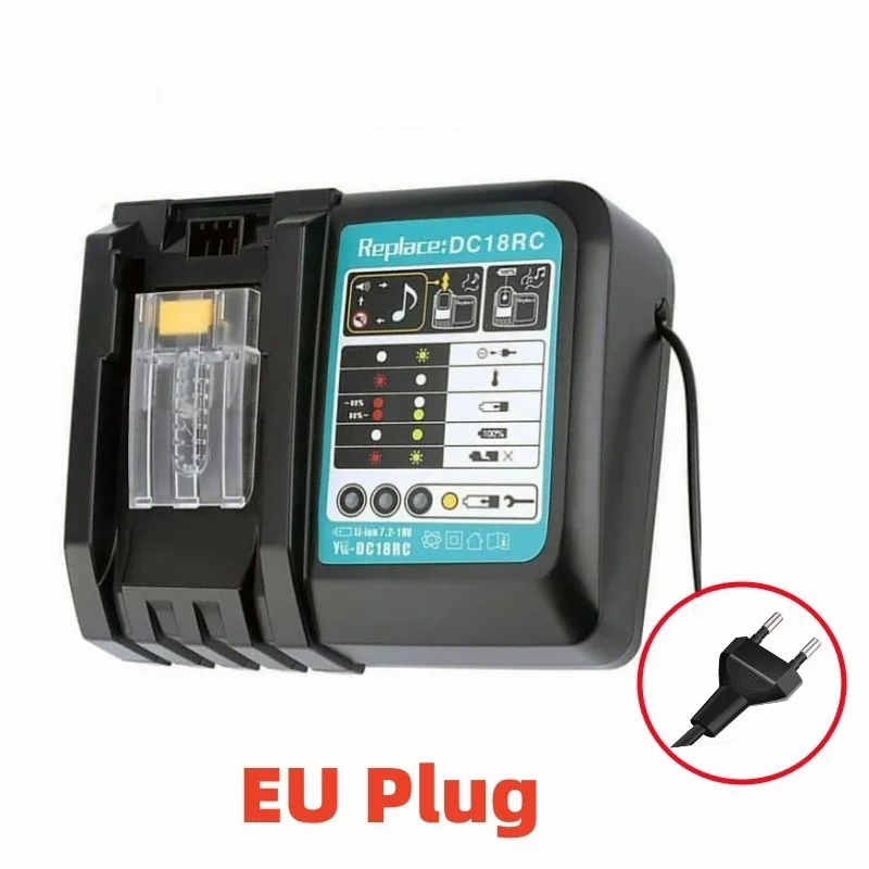 Makita 18V 드릴 배터리 충전기 용 DC18RC Makita 14.4V 18V LXT BL1815 BL1860 BL1430 BL1450 용 3A 리튬 이온 충전기