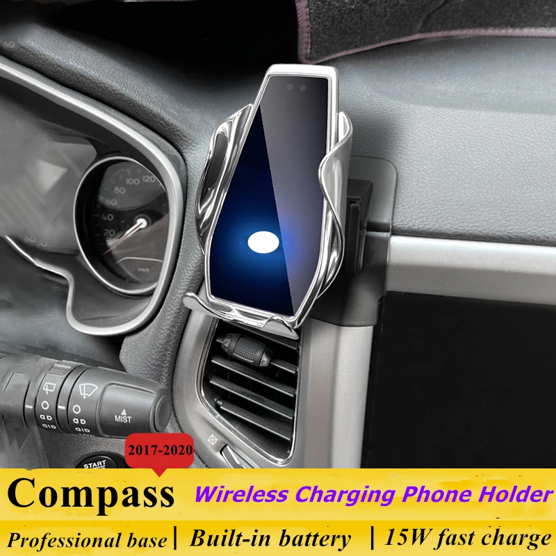 Dedicated for Jeep Compass 2017-2020 Car Phone Holder 15W Qi