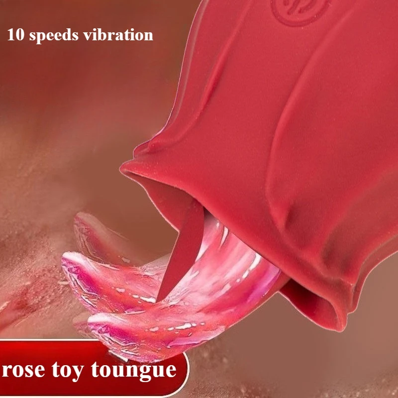Rosenspielzeug, Zunge lecken, oraler Vibrator für Frauen, Klitoris-Stimulator, weibliche Masturbation, 10 Modi, Sauger lecken, Sexspielzeug für Frauen, Muschi 1
