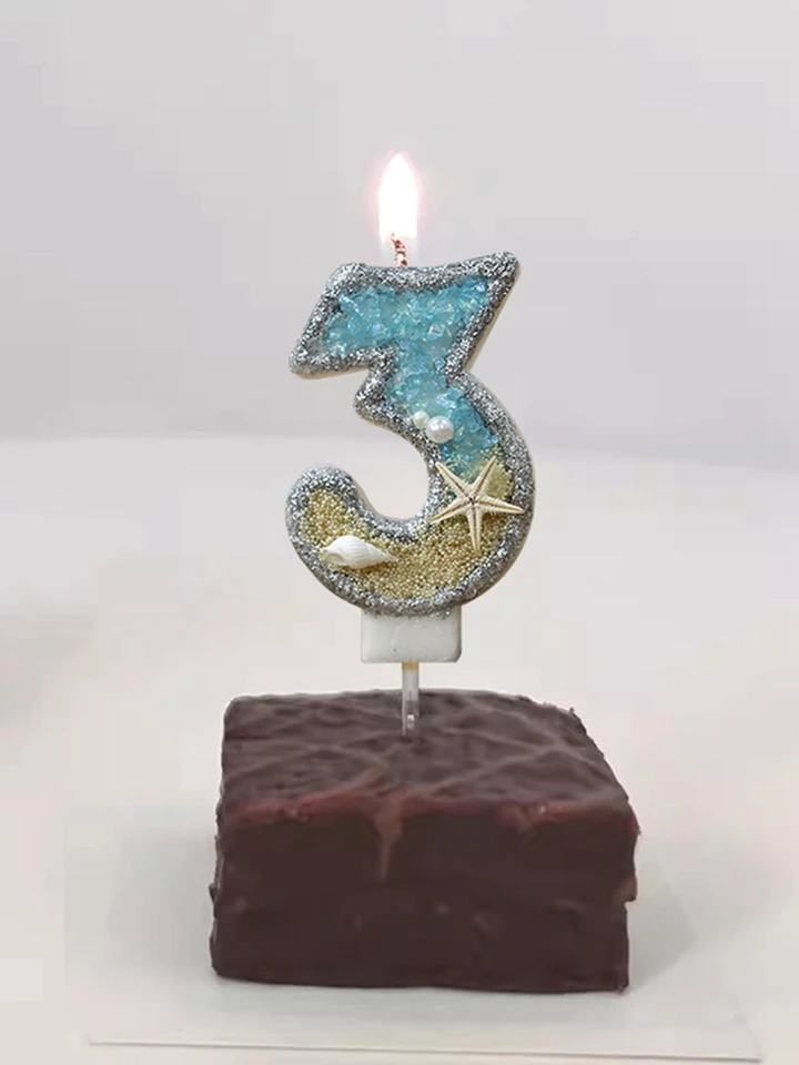 Candele Numero 18 Blu Ghiaccio - Decorazioni Torta Compleanno Con Glitter - Foto 5