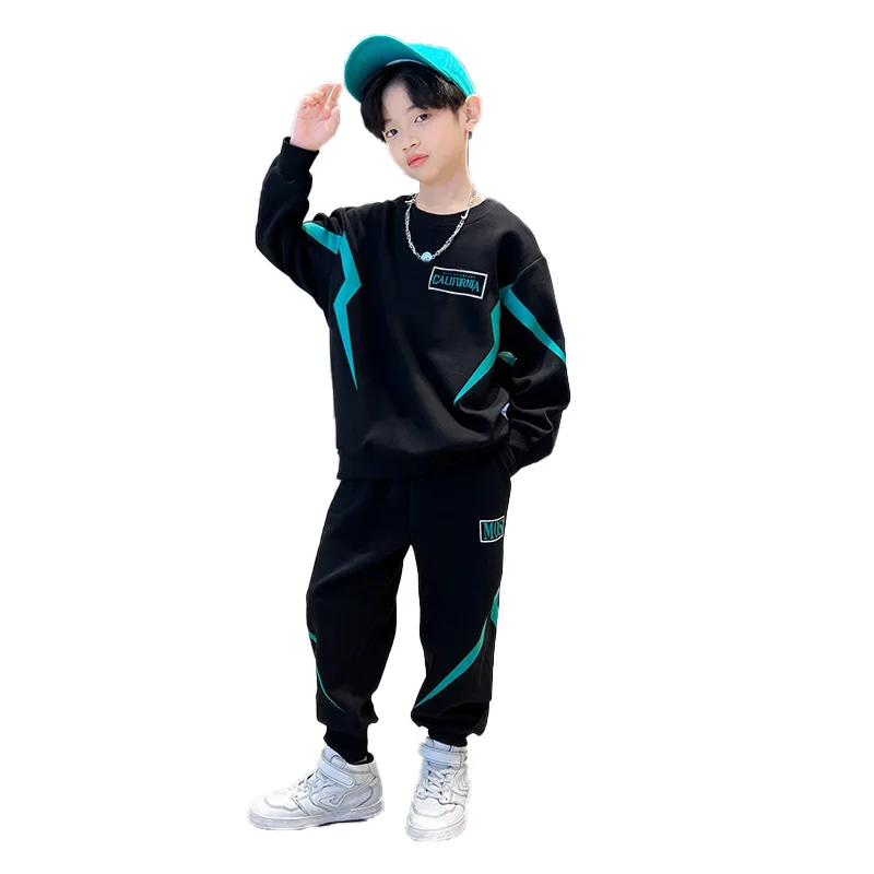 winter Autumn Boys Clothes children Set Sweatshirt Tracksuits Kids Suit patchwork sweatshirt t shirt + pant teens 4 12 Year