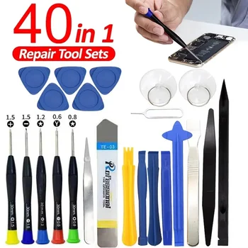 Kit di strumenti per la riparazione di telefoni 40 in 1, set di cacciaviti per smontare dispositivi mobili, iPhone, iPad, tablet, computer portatili.