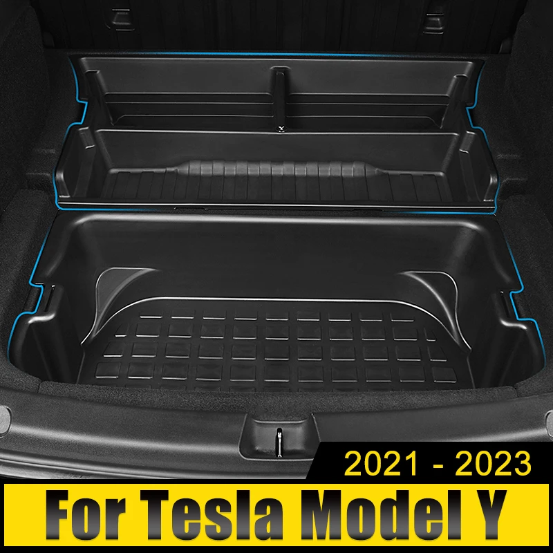 TPE Car Trunk Spare Tire Storage Box Receive Container Organizer Case Tray Accessories For Tesla