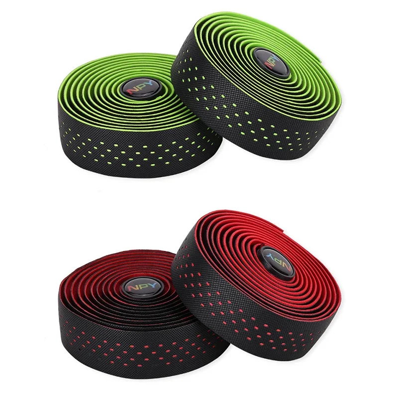 Breathable PU+EVA Gravel Handlebar Tape Shock Absorbing Bicycle Racing Shock Str