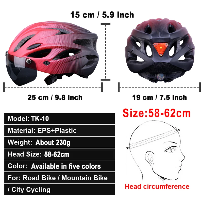 X-TIGER One-piece Bicycle Helmet Ultralight Bicycle Helmet LED