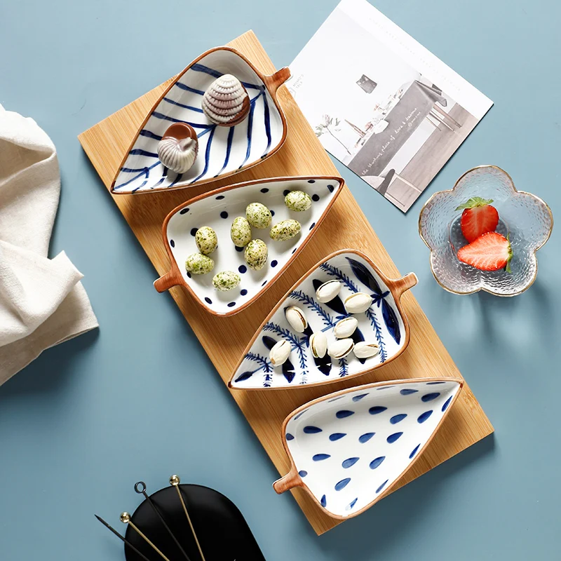 Creative Leaf Shape Seasoning Bowl Ceramic Multipurpose Small Plates Appetizers Snack Dish Sauce Kitchen Dishes Sushi Cake Tray |