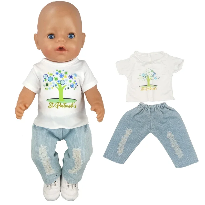 Baby Doll Clothes Overalls For 17 Inch Reborn Baby Doll Outwear Child Girl Birthday Gift doll clothes